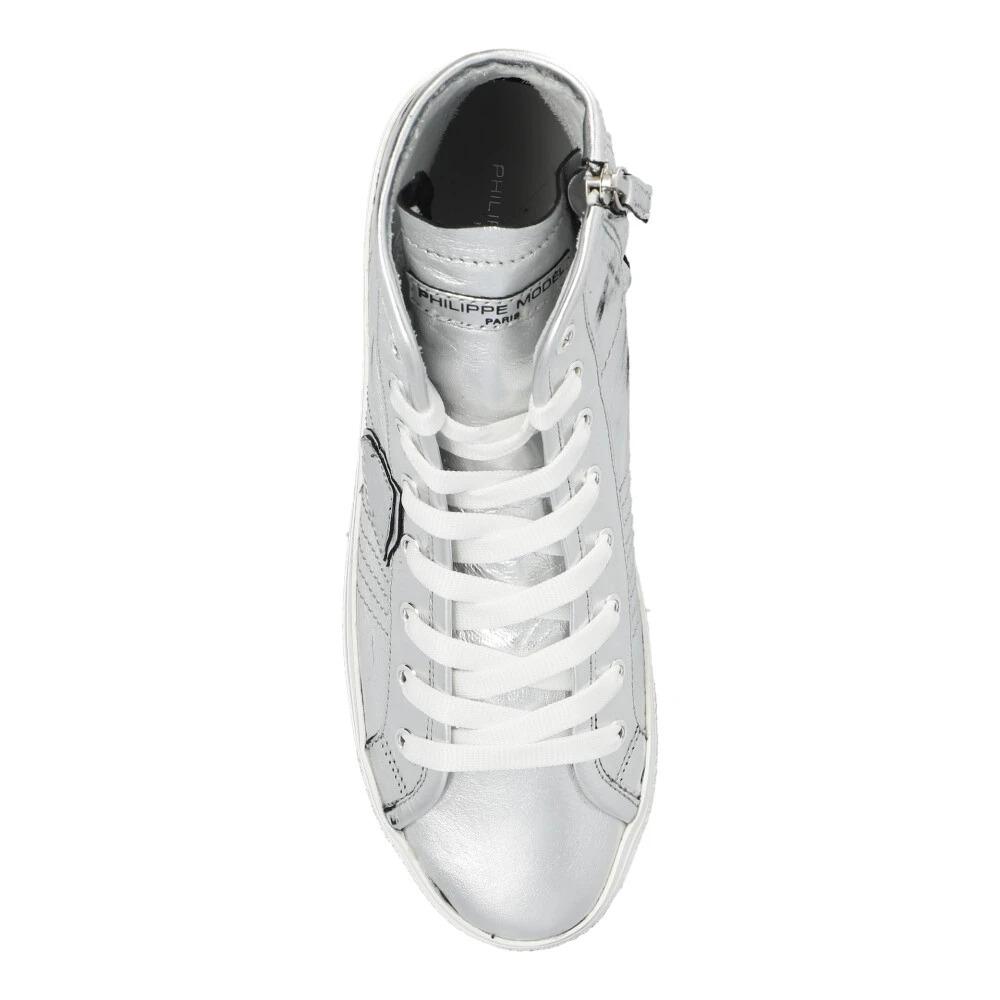 Silver High Top Sneakers