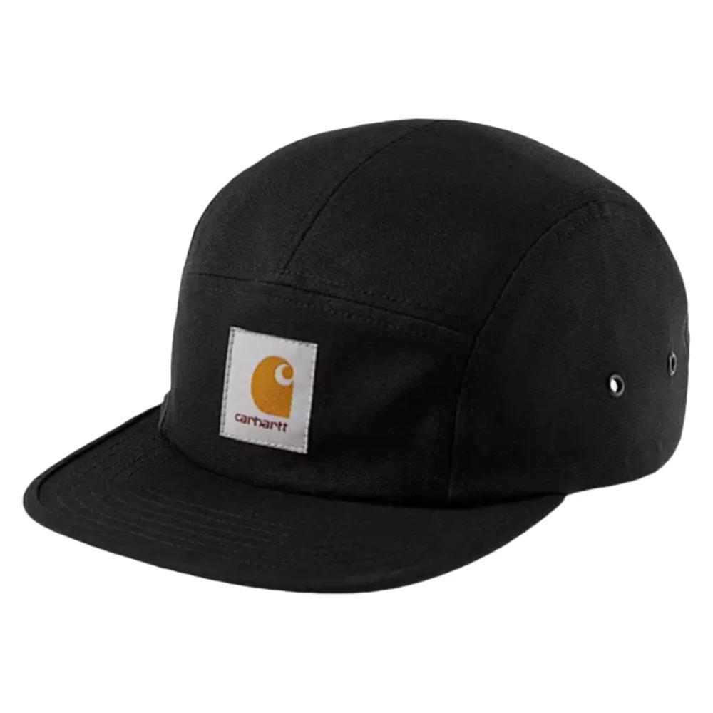 Black Canvas Cap with Flat Peak