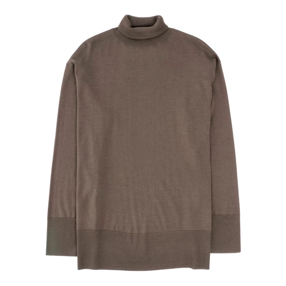 Luxurious Military Green Wool Turtleneck Sweater