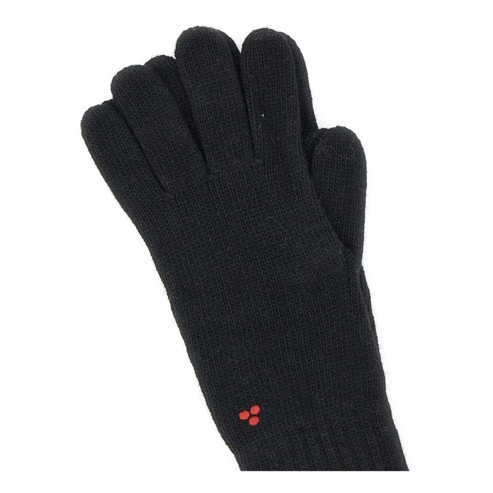 Wool Cashmere Black Ribbed Gloves