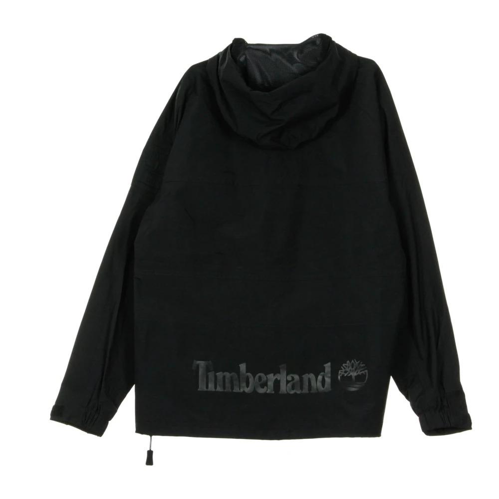 Black Hooded Pullover Jacket for Men