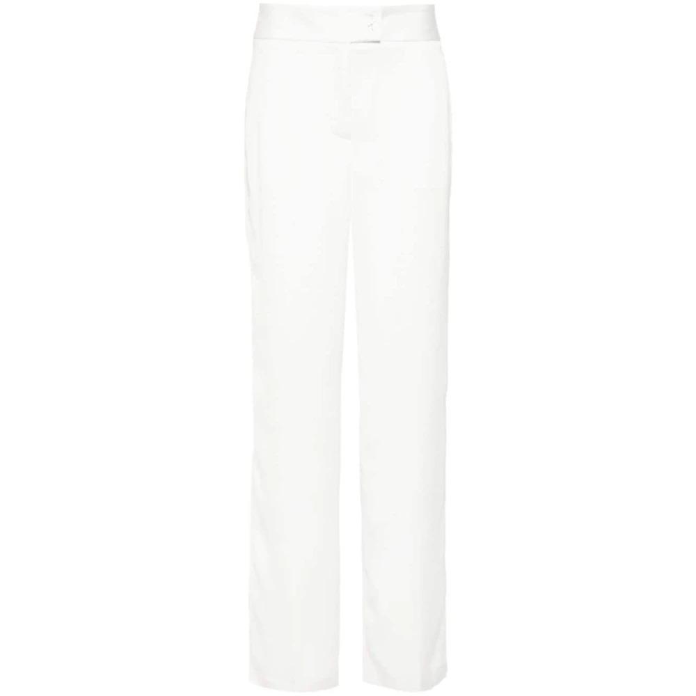 Crystal-Embellished White Trousers