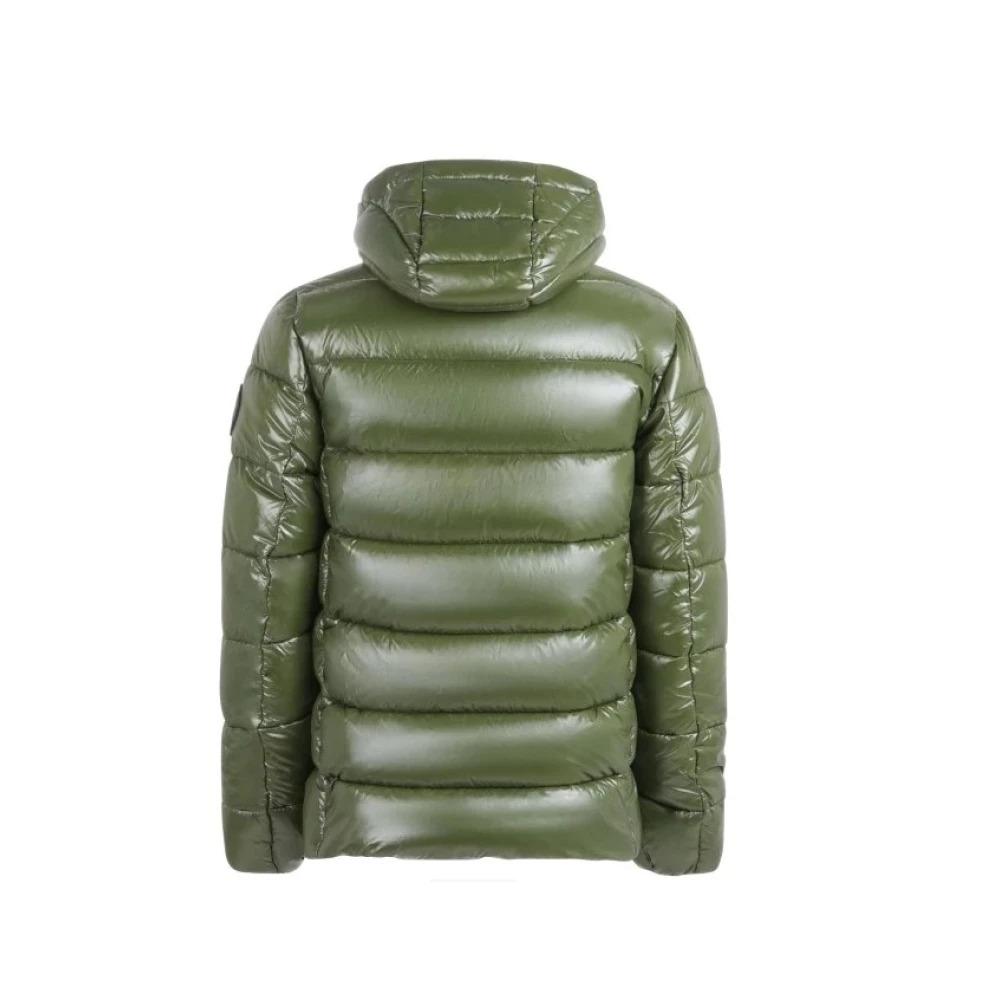 Green Hooded Jacket with Zip Closure