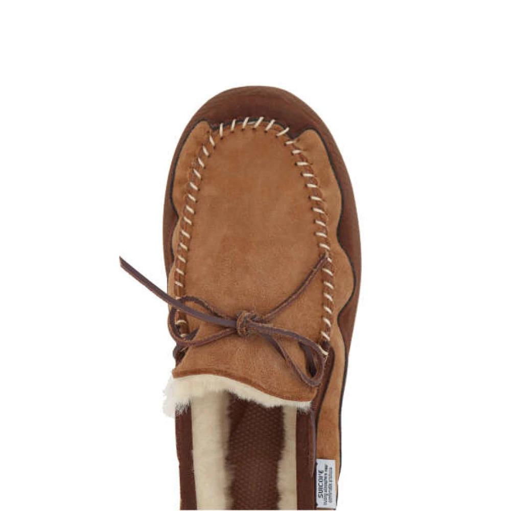 Brown Shearling Moccasin Shoes