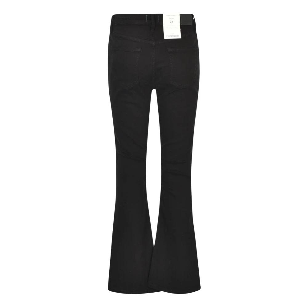 Black Plush Boot-Cut Jeans