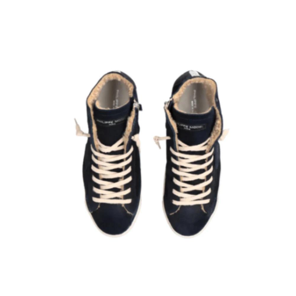 Blue High Top Sneakers Faux Fur Lining