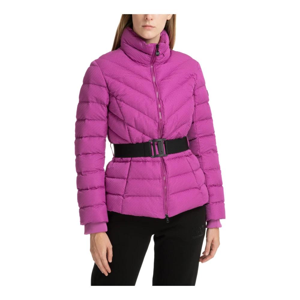 Zip Closure Plain Down Jacket with Concealed Hood