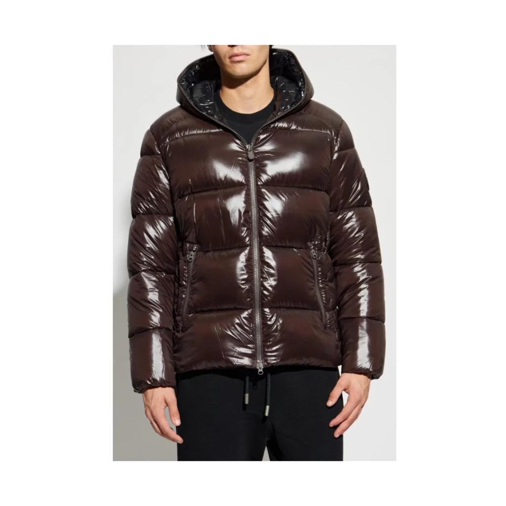 Brown Short Down Jacket with Hood