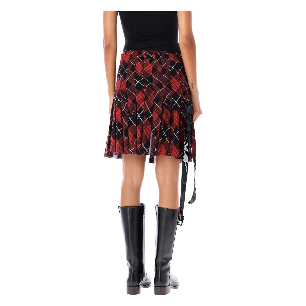 Tartan Wrap Skirt Red Black