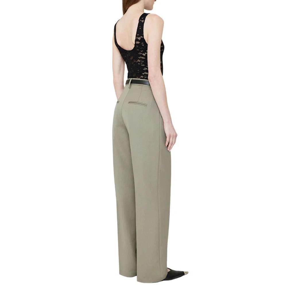 Flared Wool Tailored Trousers