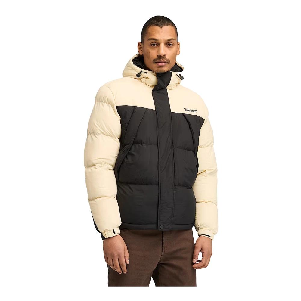 Beige Water-Repellent Men's Puffer Jacket