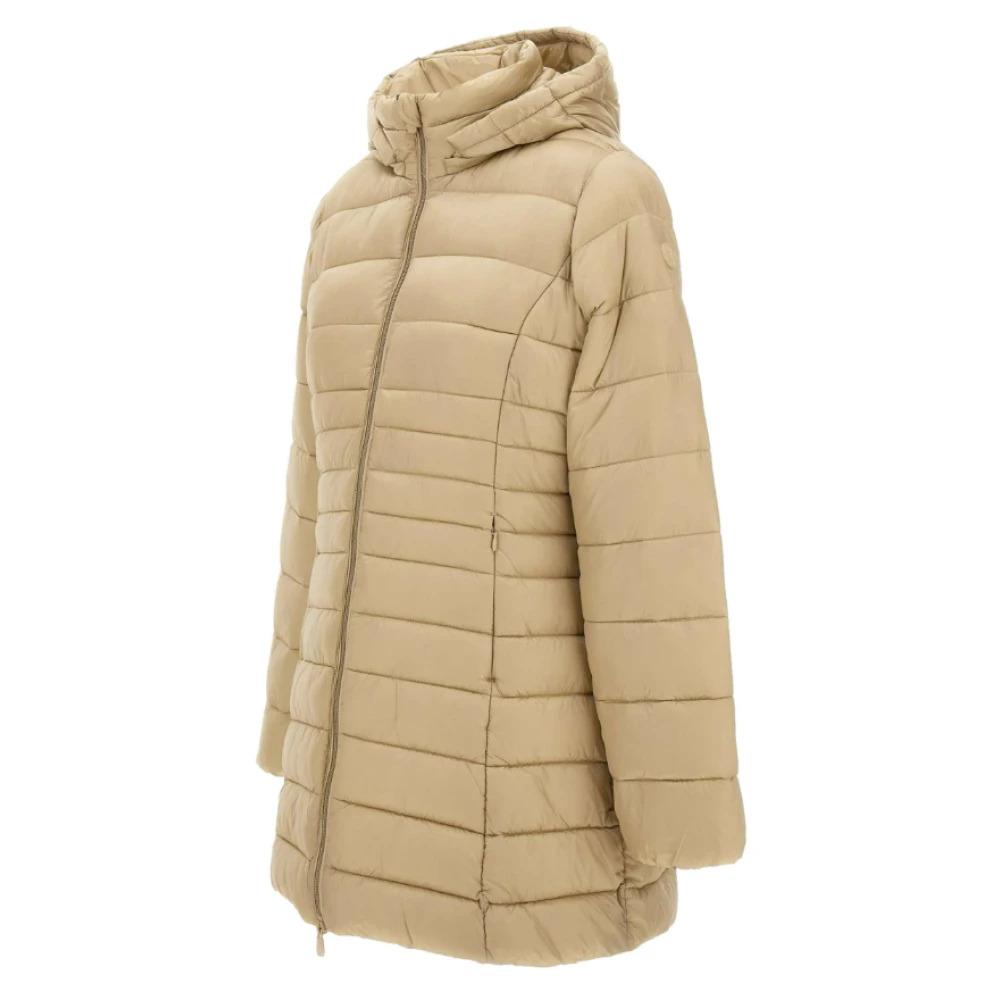 Beige Padded Long Coat Reese