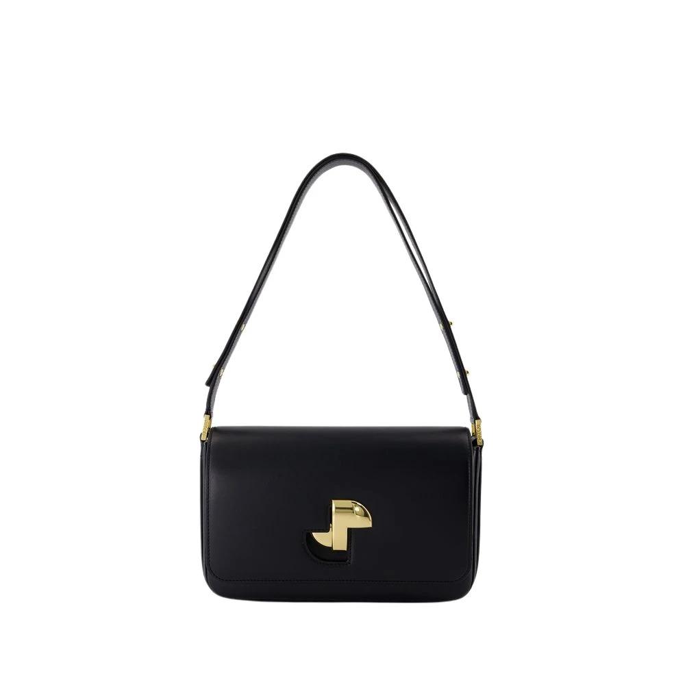 Classic Black Leather Shoulder Bag