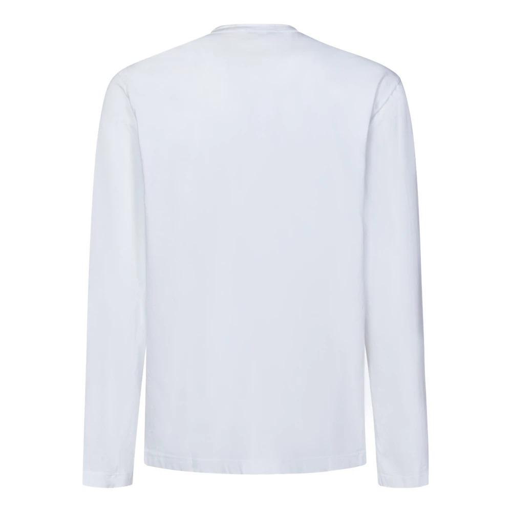 White Ribbed Crew Neck T-shirts and Polos