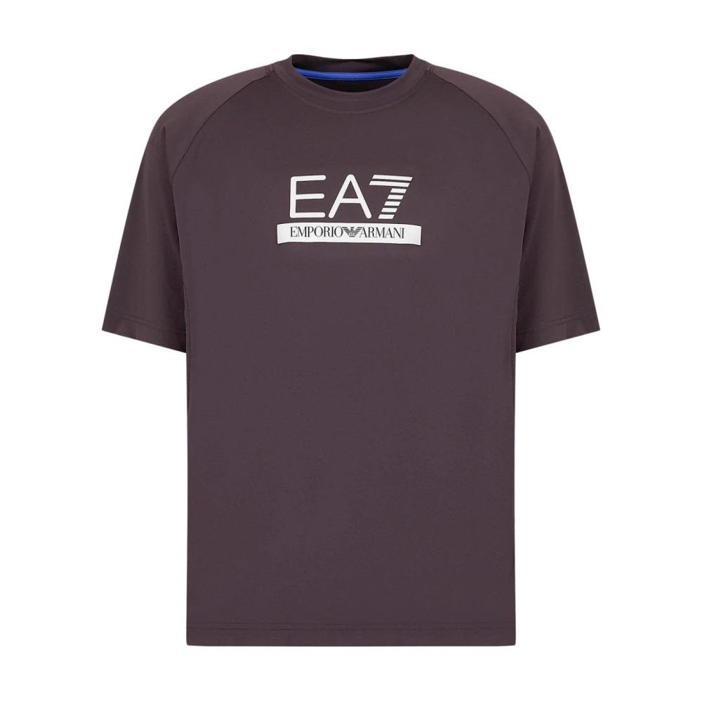 Purple T-shirt with Logo Print