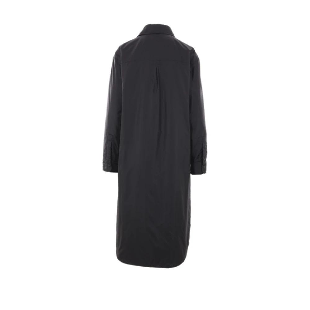 Black Long Nylon Coat with Thermore® Padding