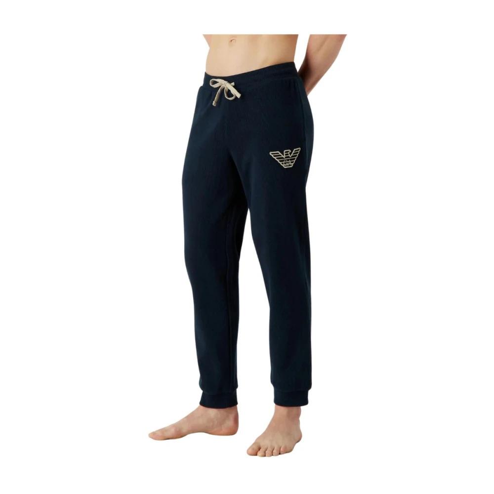 Sporty Knit Trousers with Elastic Waistband and Side Pockets