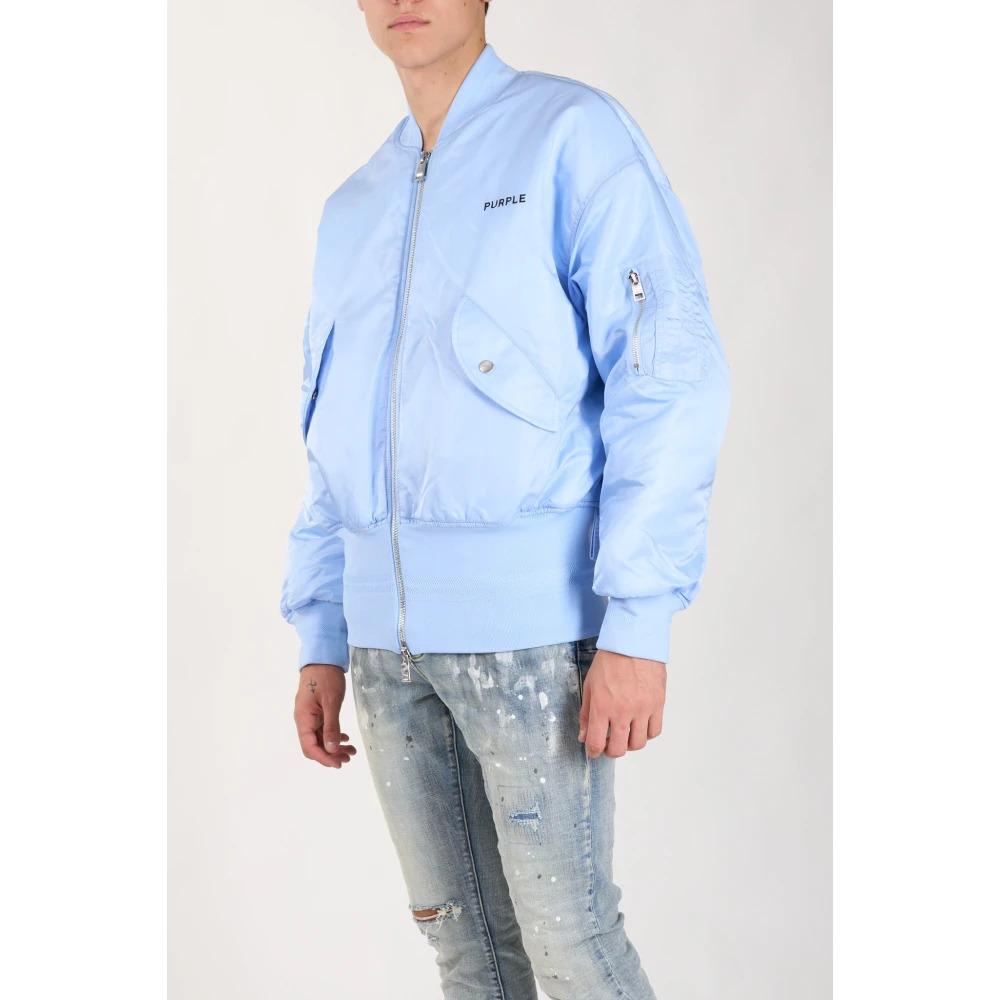 Satin Bomber Jacket with Ribbed Hem