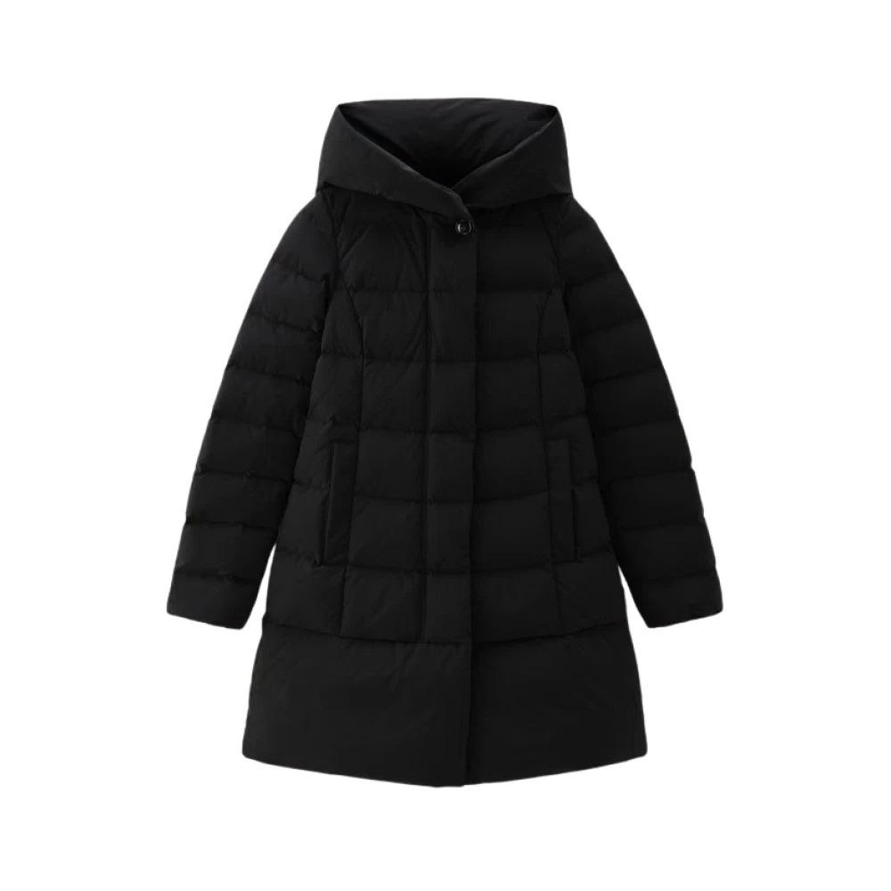 Black Quilted Parka with Functional Design