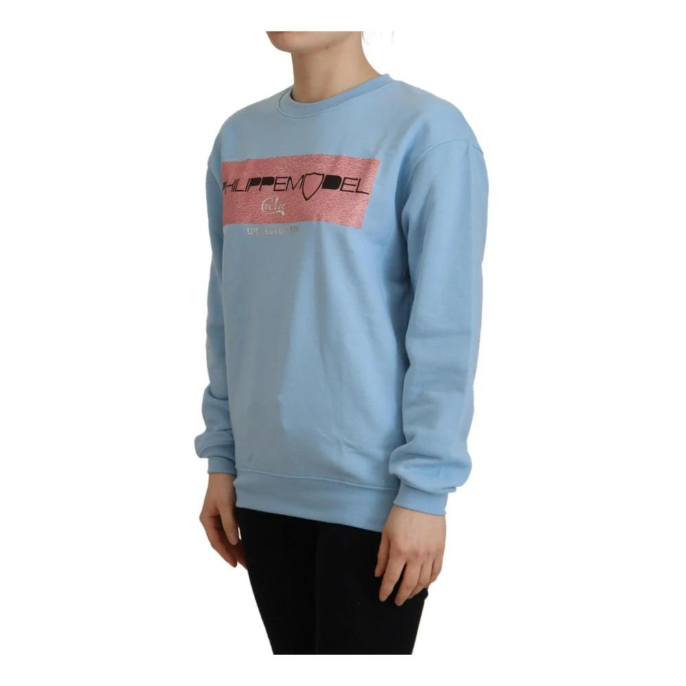 Light Blue Logo Printed Sweater