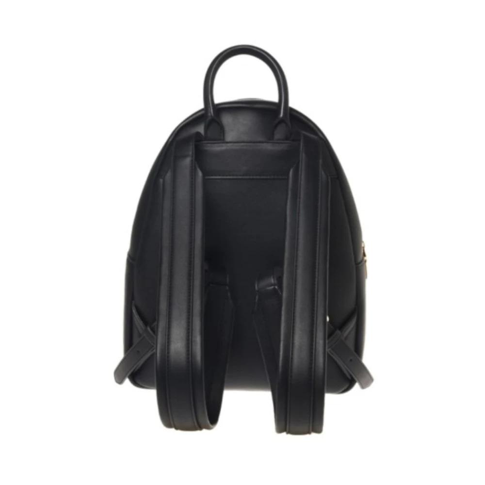 Elegant Black Backpack with Gold Heart