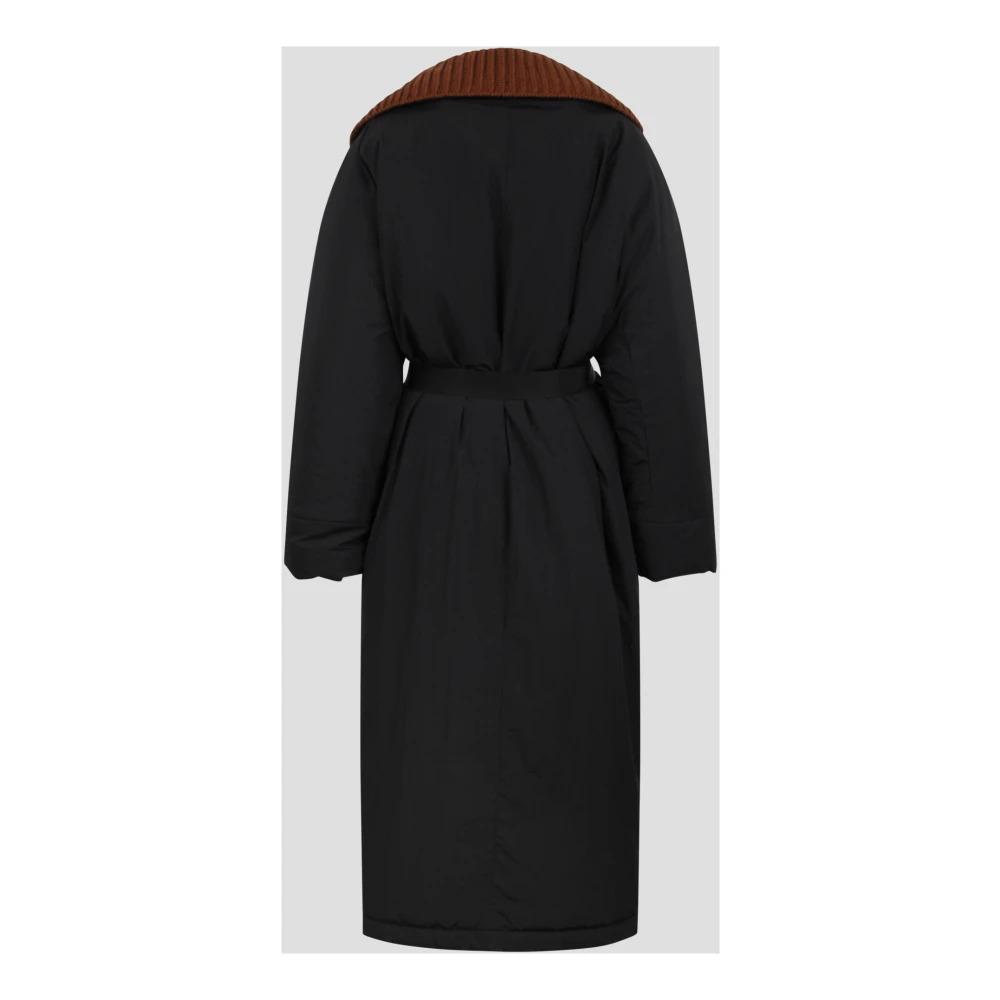 Padded Long Coat with Detachable Collar