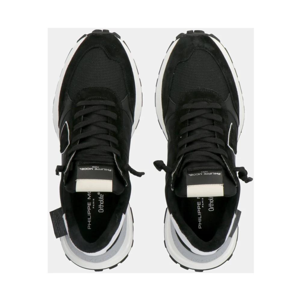 Black Mondial Sneakers with Suede Inserts