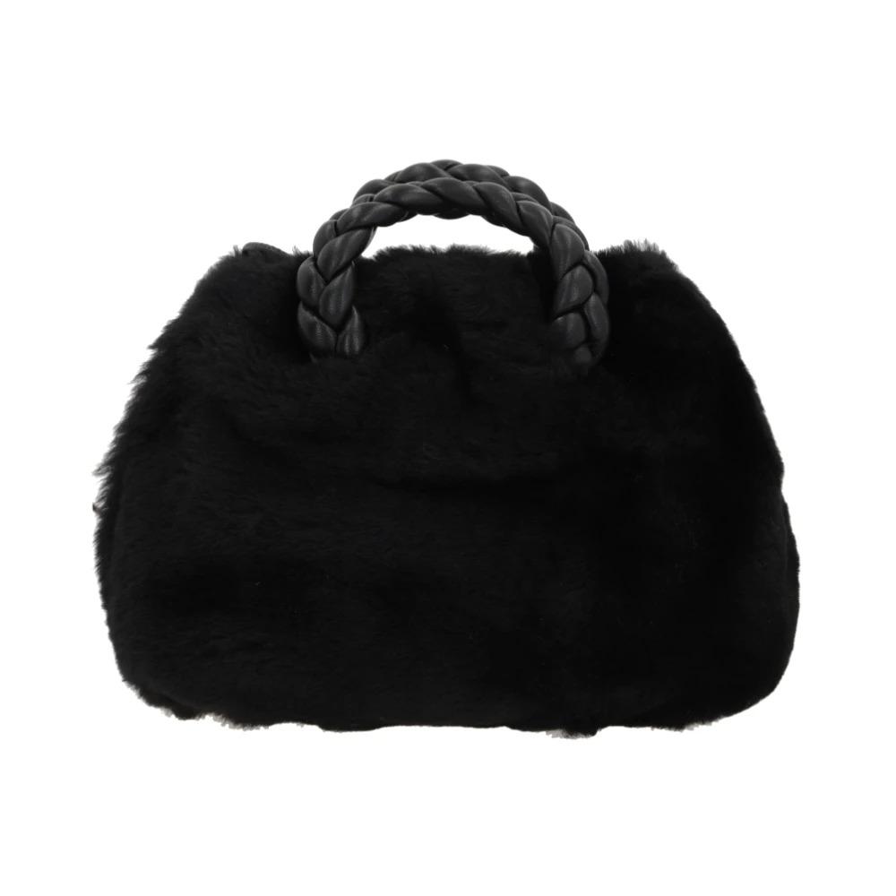 Black Shearling Shoulder Bag