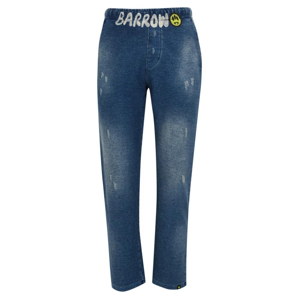 Denim Trousers with Elastic Waistband