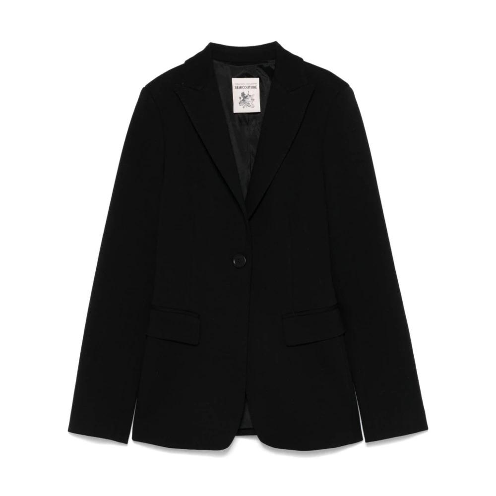 Chic Black Blazer with Peak Lapels