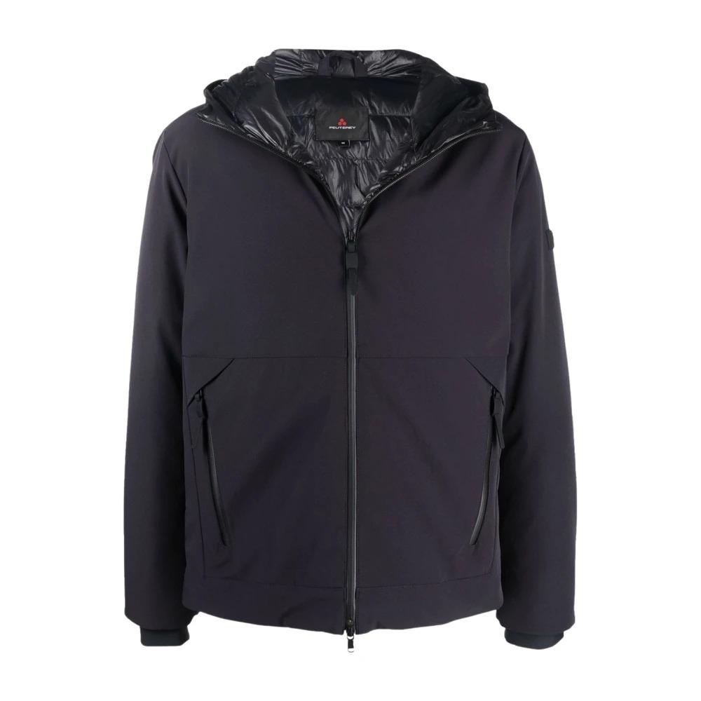 Black Zipped Hooded Jacket for Men