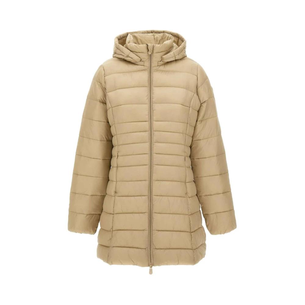 Beige Padded Long Coat Reese