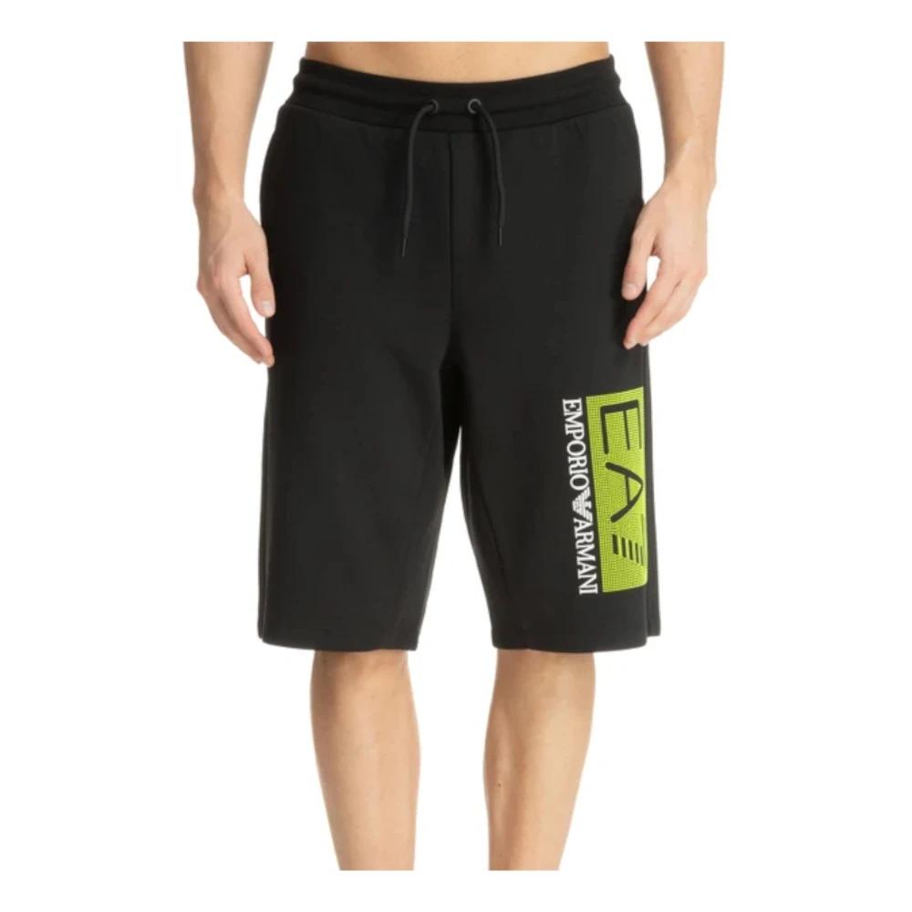 Black Logo Bermuda Shorts Front