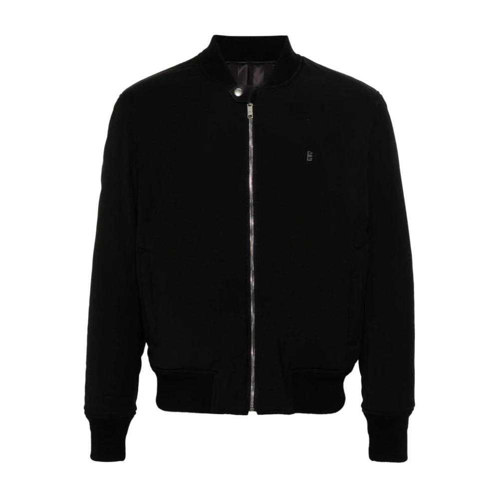 Black Wool Jacket with 4G Logo Print