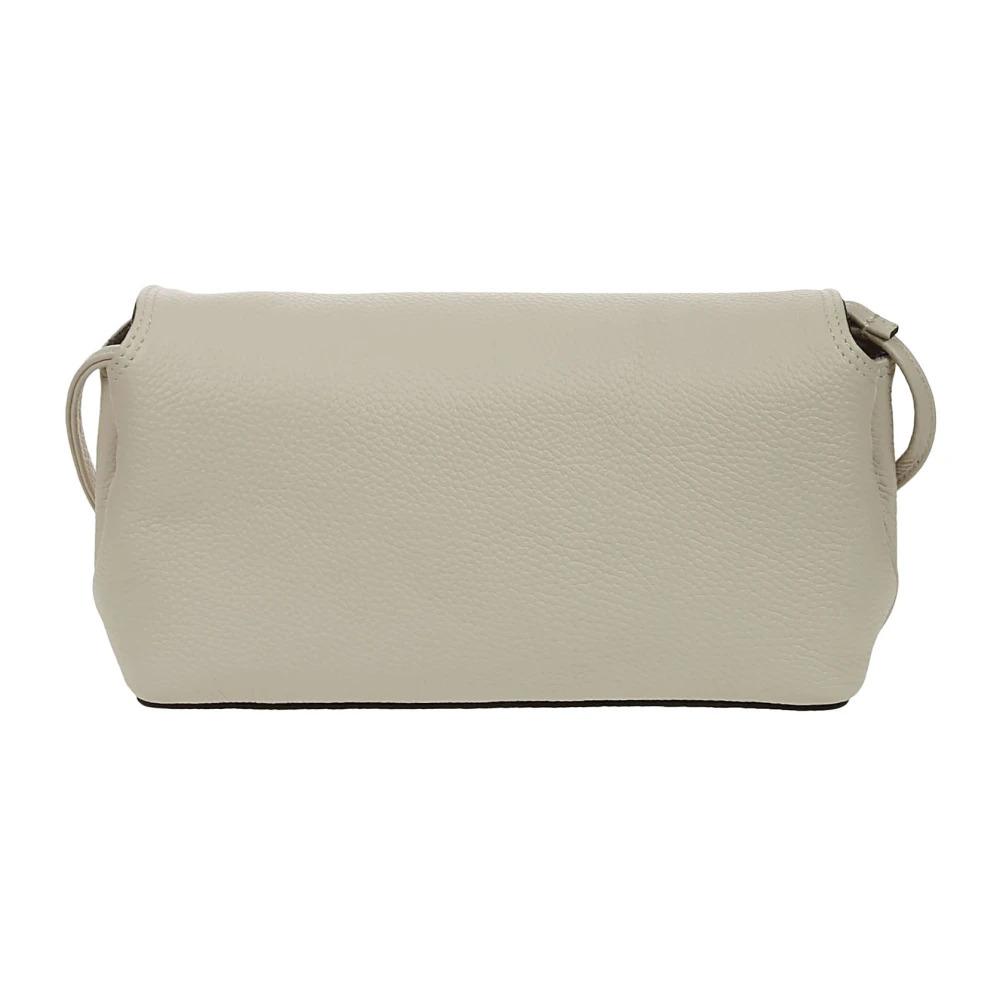 Textured Leather Flap Closure Shoulder Bag