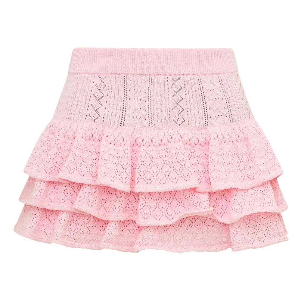 Bow Pointelle Mini Skirt