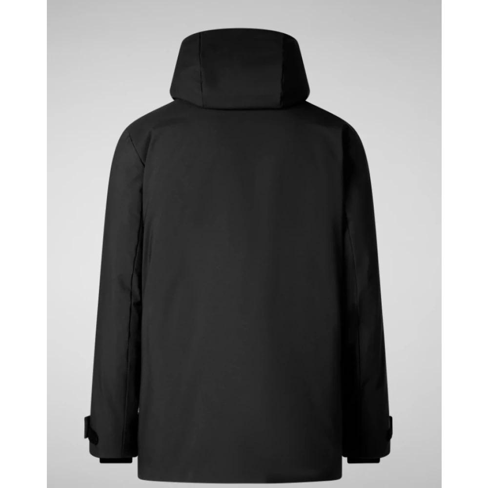 Black Detachable Front Panel Coat