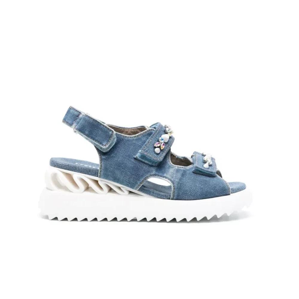 Denim Platform Sandals