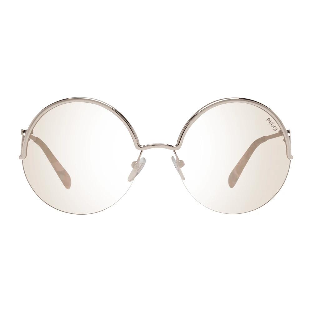 Rose Gold Women Sunglasses Round Mirrored