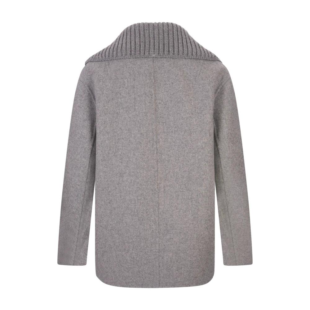 Grey Wool Blend Cloth Coat