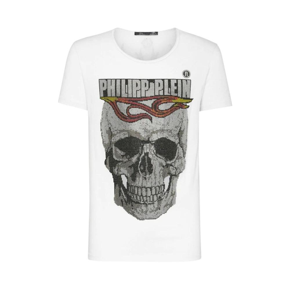 Flame T-shirt with Crystal Skull Print