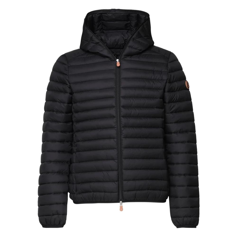 Black Quilted Hooded Donald Jacket