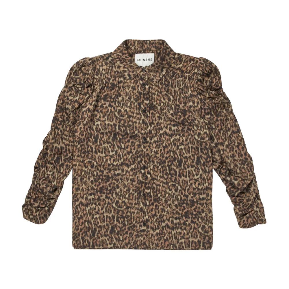 Leopard Print Shirt with Ruched Details