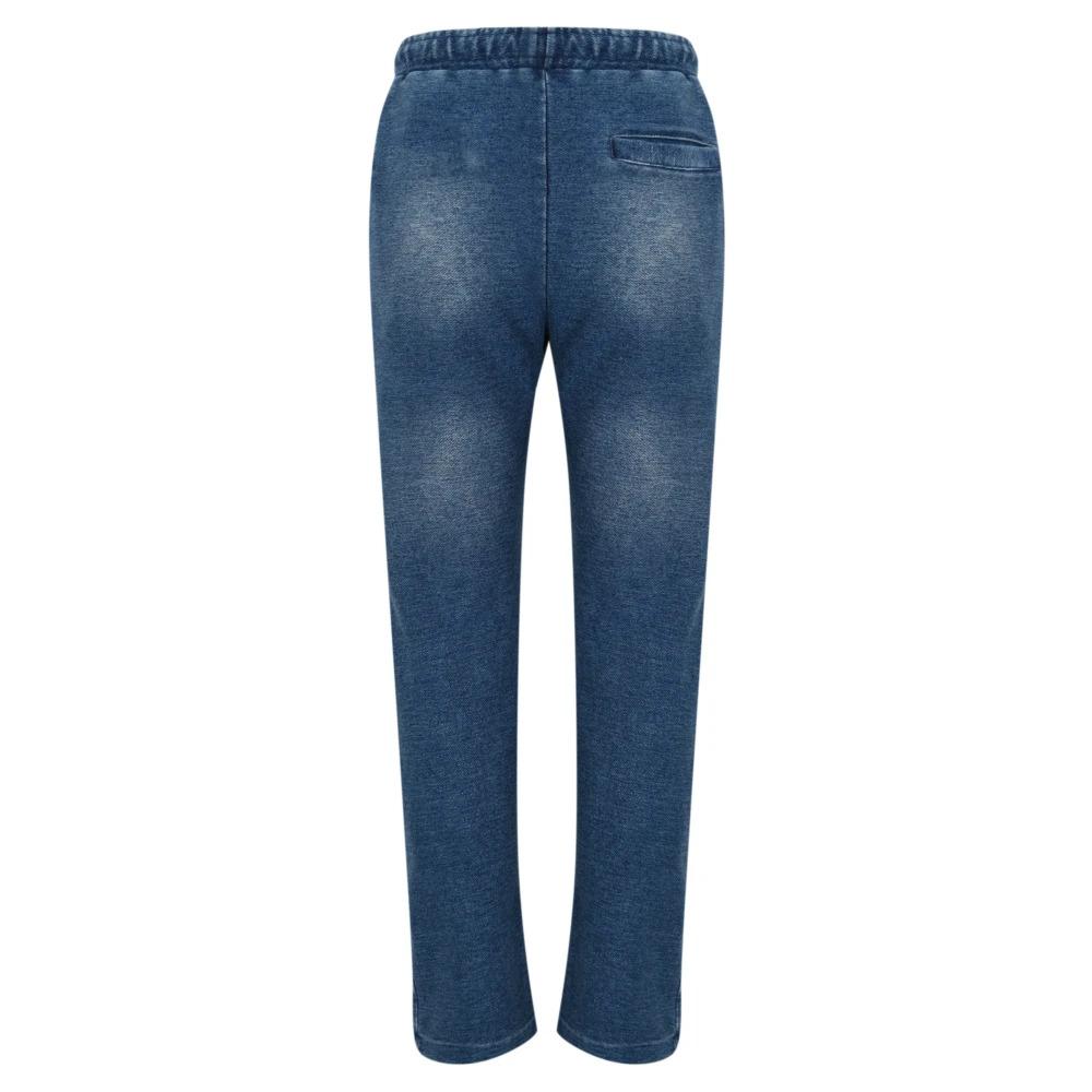 Denim Trousers with Elastic Waistband