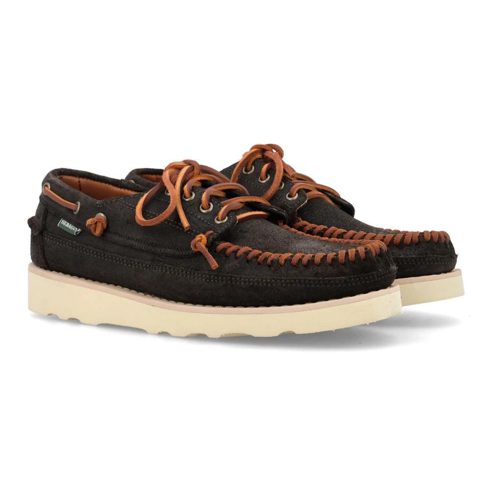 Brown Loafers with Lace-up Fastening