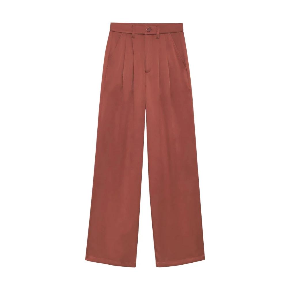 Terracotta Silk Wide Leg Pants