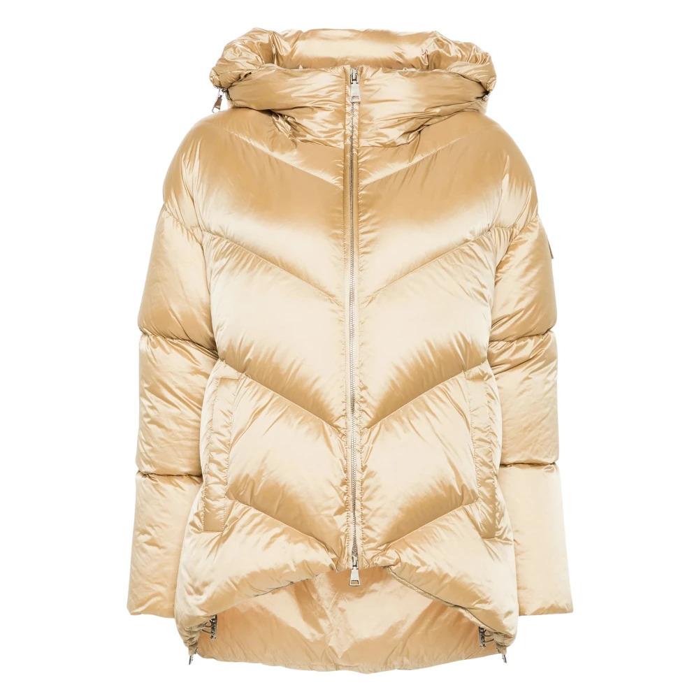 Golden Beige Hooded Down Jacket