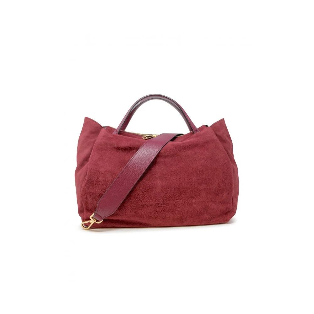 Bordeaux Leather Shoulder Bag FW24