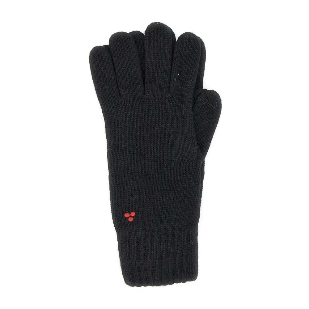 Wool Cashmere Black Ribbed Gloves