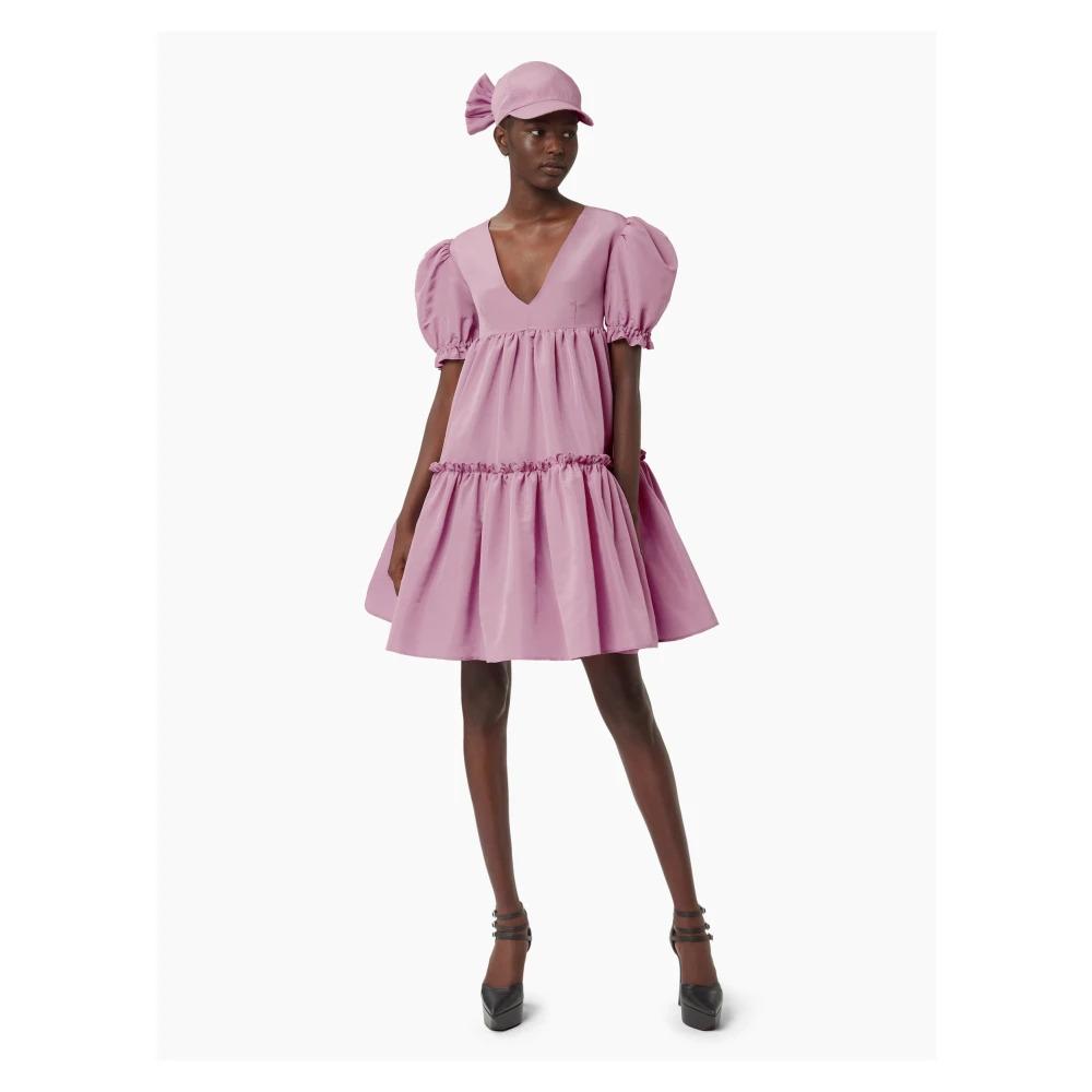 Dark Pink Taffeta Babydoll Dress